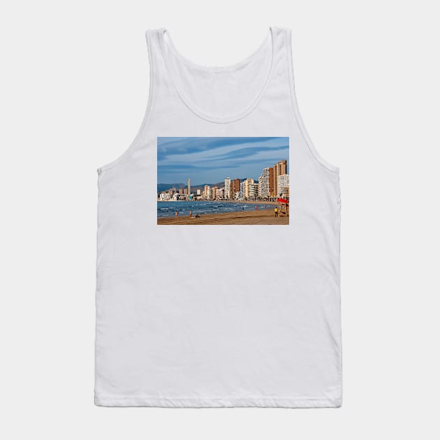 Benidorm Levante Beach Costa Blanca Spain Tank Top by AndyEvansPhotos